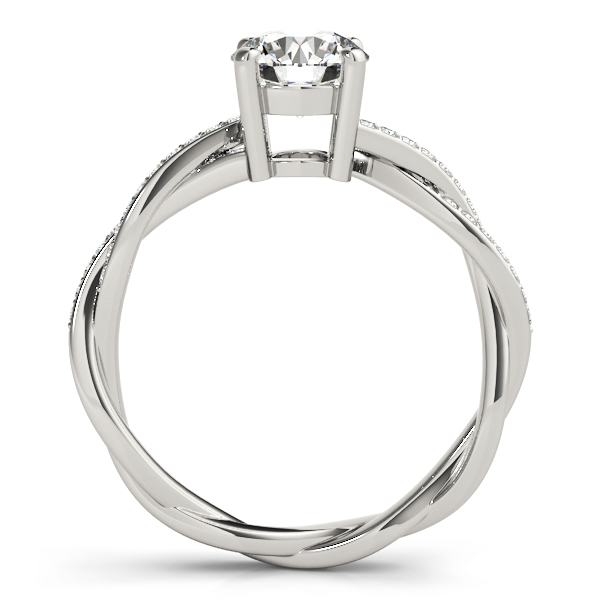 Diamond Twist Sidestone Accented Engagement Ring 14k White Gold (1.11ct)