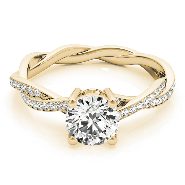 Diamond Twist Sidestone Accented Engagement Ring 18k Yellow Gold (1.11ct)