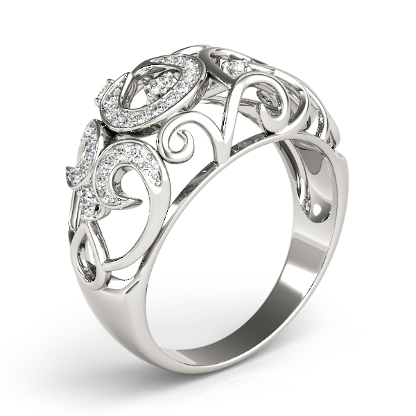 Diamond Spiral Pattern Fashion Ring 14k White Gold (0.25ct)
