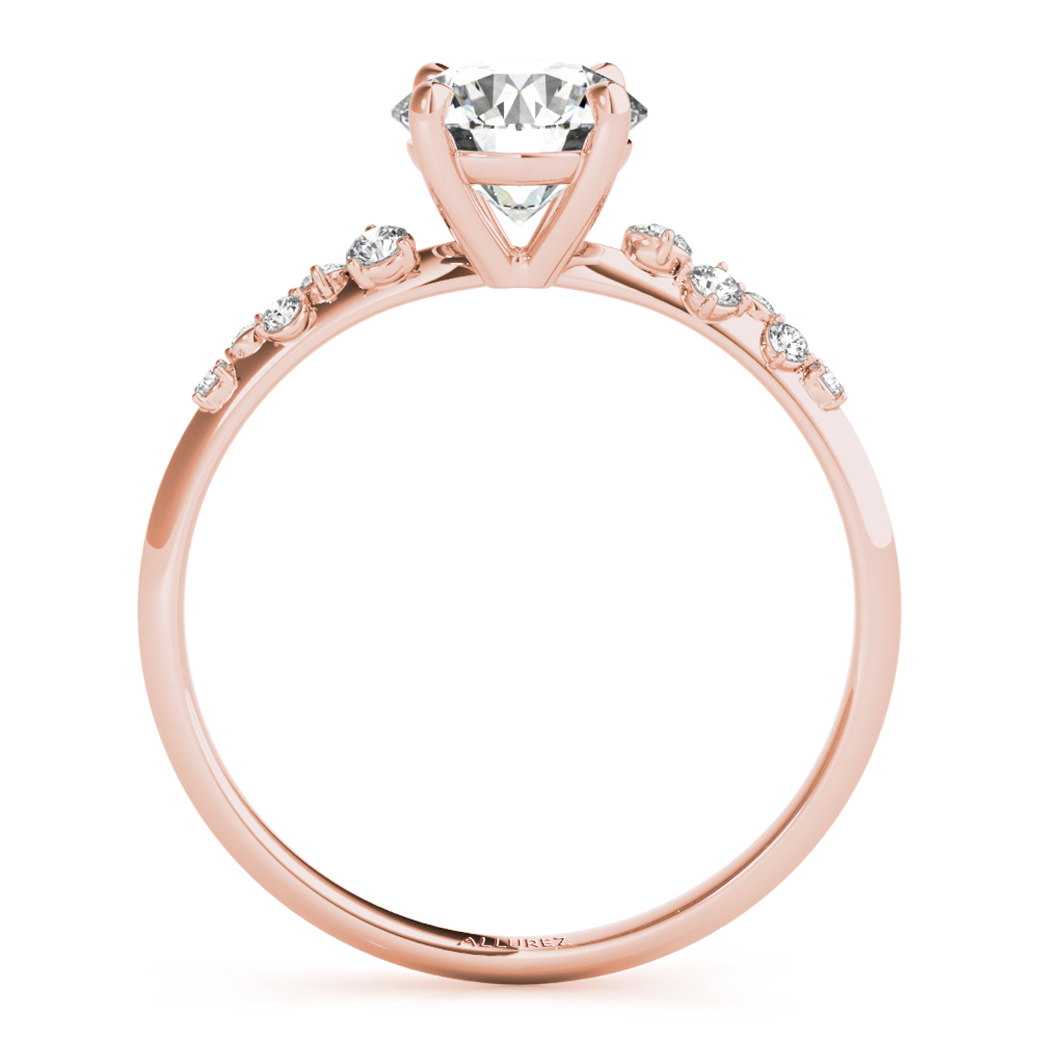 Lab Grown Diamond Scatter Engagement Ring 14K Rose Gold (0.13ct)