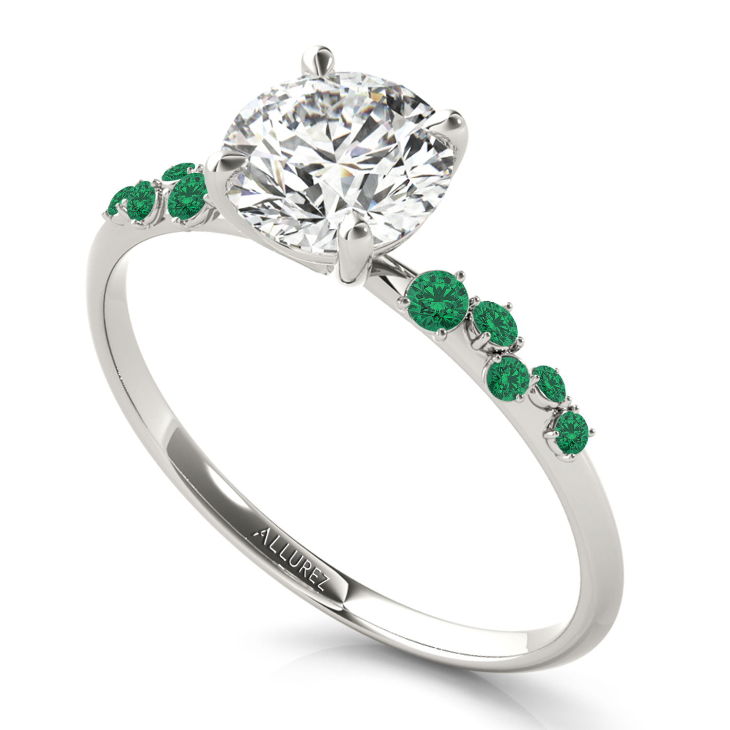 1.80ctw Emerald and Diamond Ring in 14k White Gold - 14XNTA
