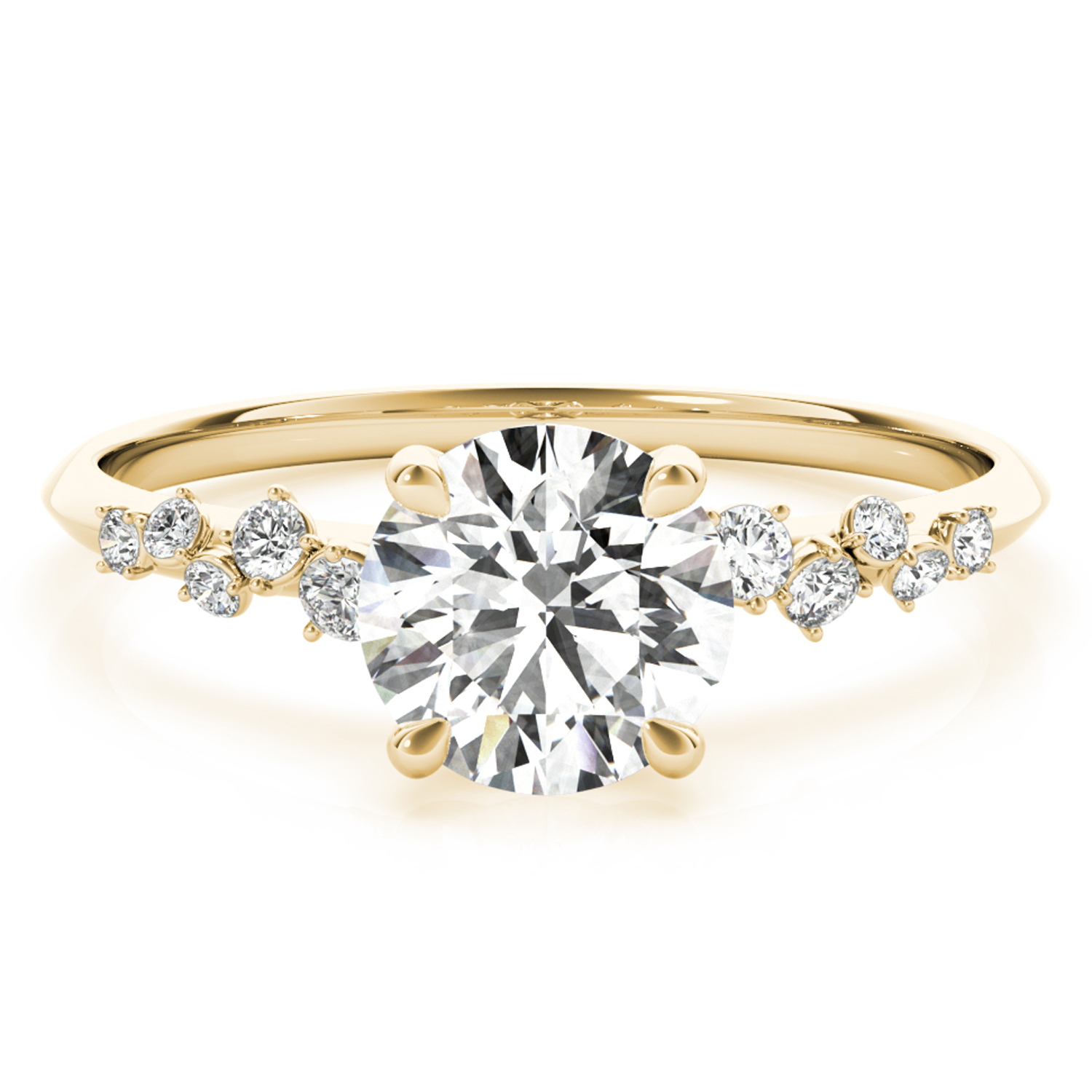 Diamond Scatter Engagement Ring 14K Yellow Gold (0.13ct)