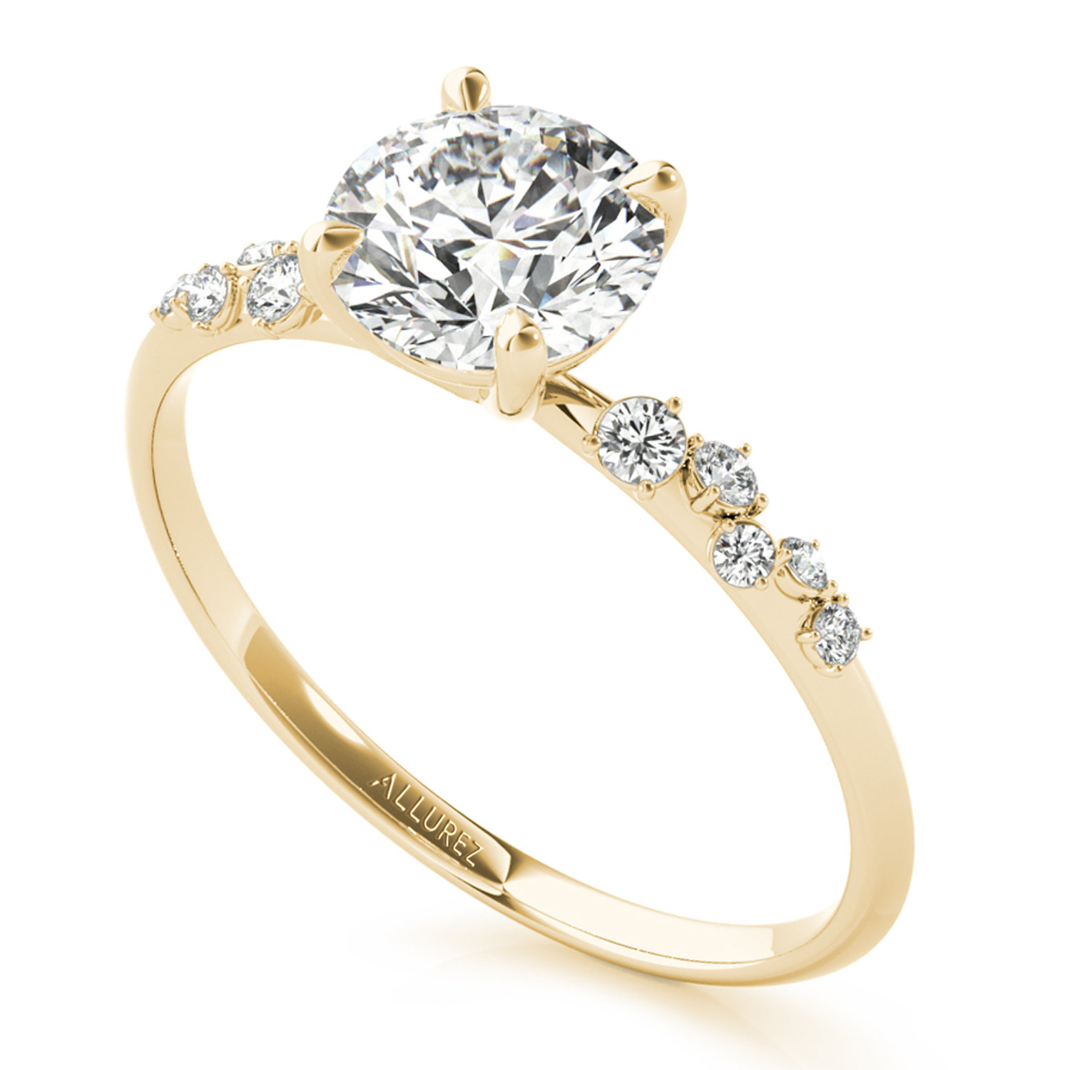Diamond Scatter Engagement Ring 14K Yellow Gold (0.13ct)