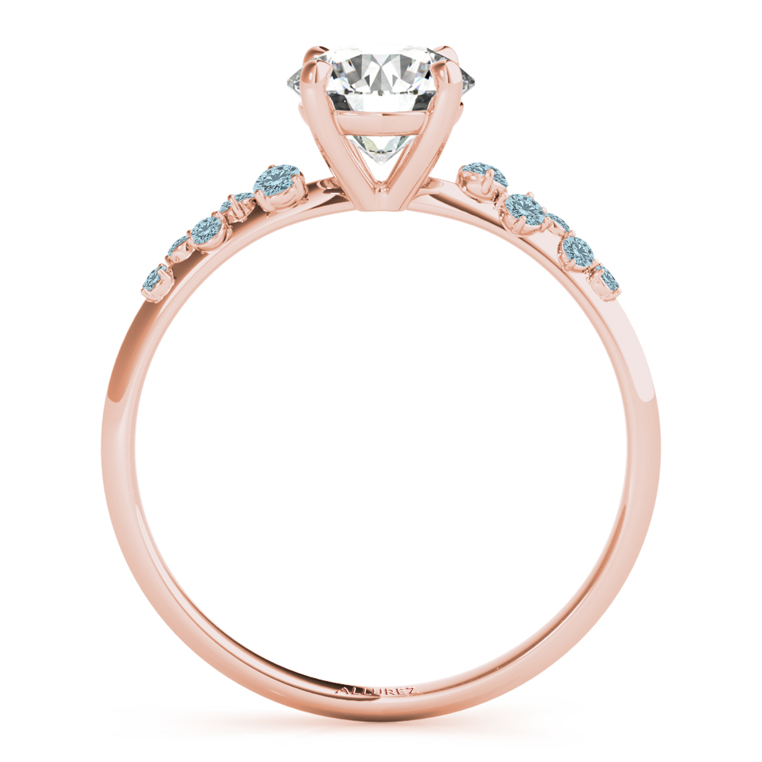 Scattered Aquamarine Engagement Ring 18K Rose Gold (0.13ct)