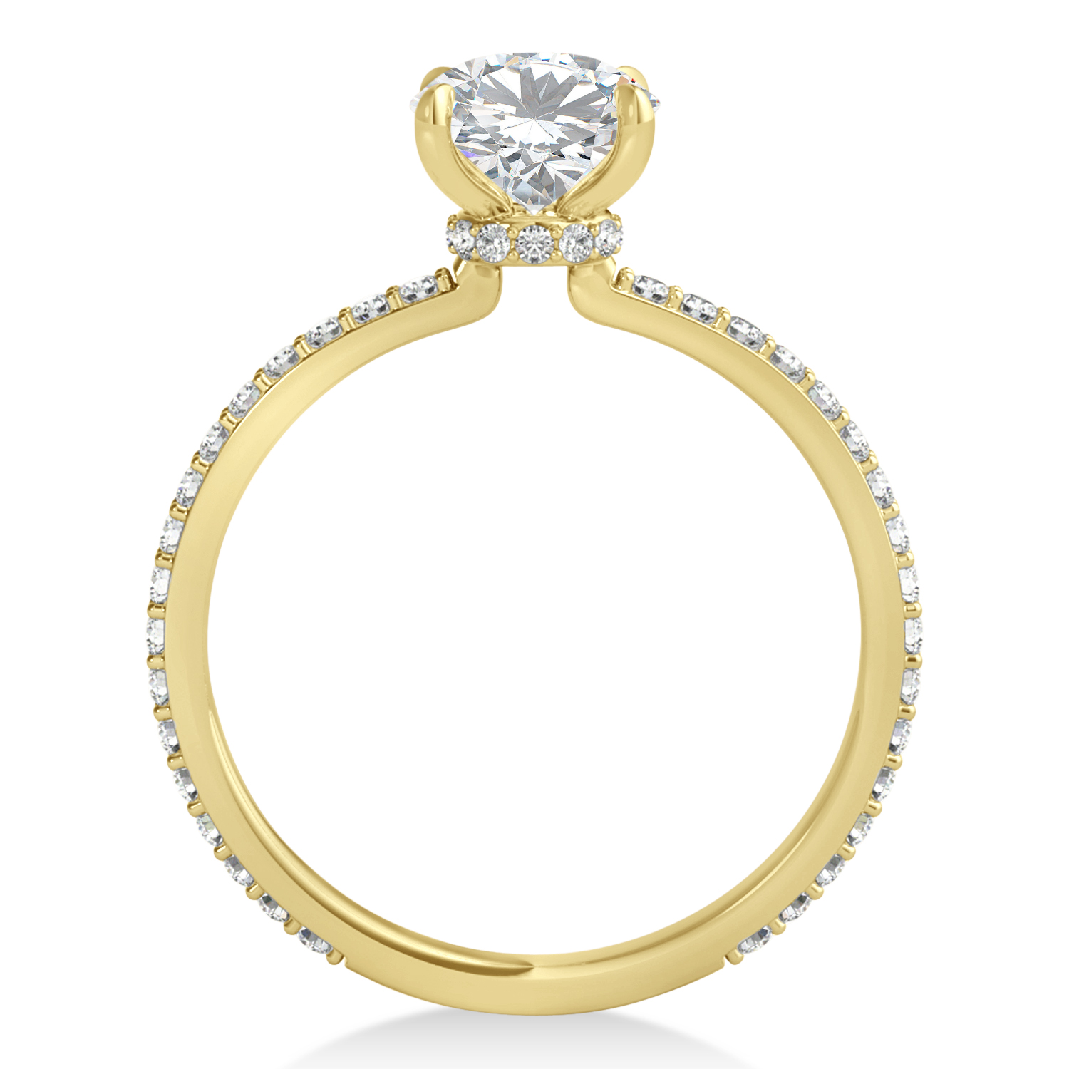 Lab Grown Diamond Hidden Halo Engagement Ring 18k Yellow Gold (0.33ct)