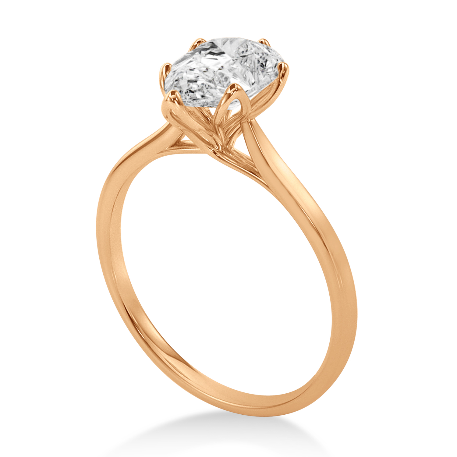 Solitaire Pear Shape Engagement Ring 14k Rose Gold