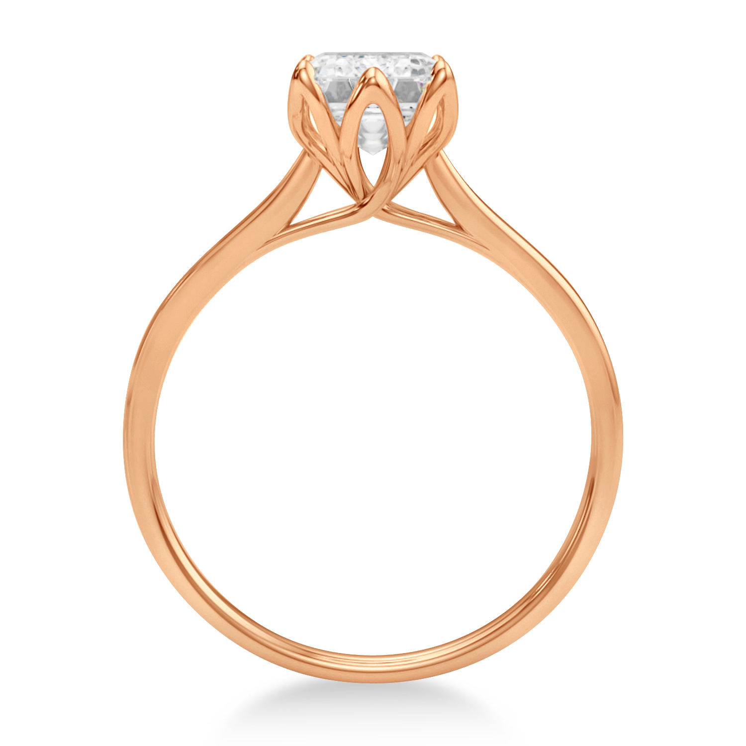 Solitaire Emerald Cut Engagement Ring 14k Rose Gold