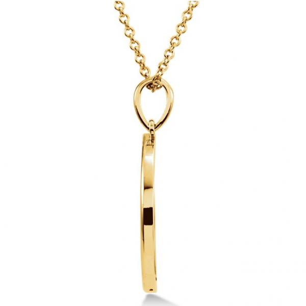 Crescent Moon Pendant Necklace  in Solid 14k Yellow Gold