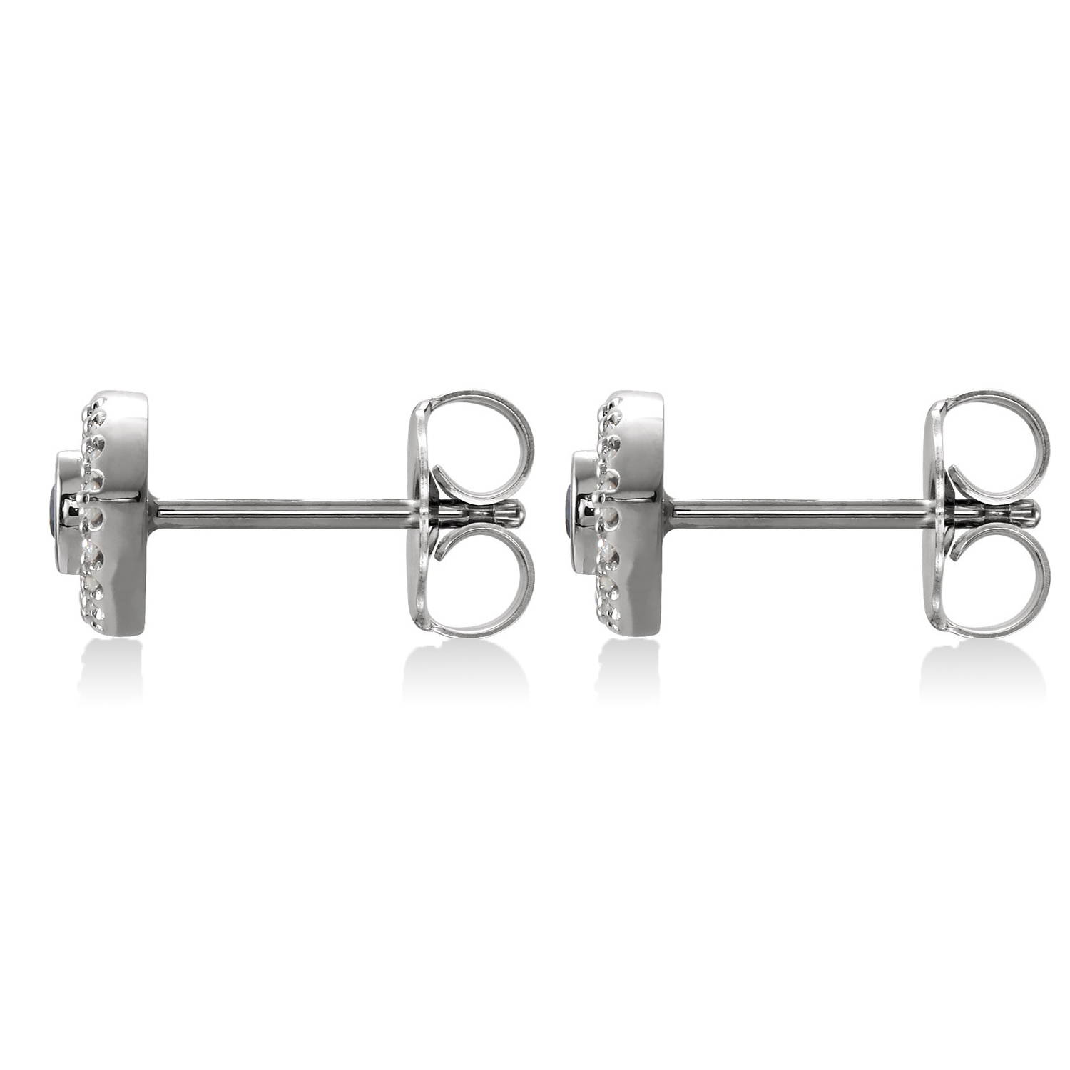 Blue Sapphire & Diamond Accented Evil Eye Earrings 14k White Gold (0.46ct)