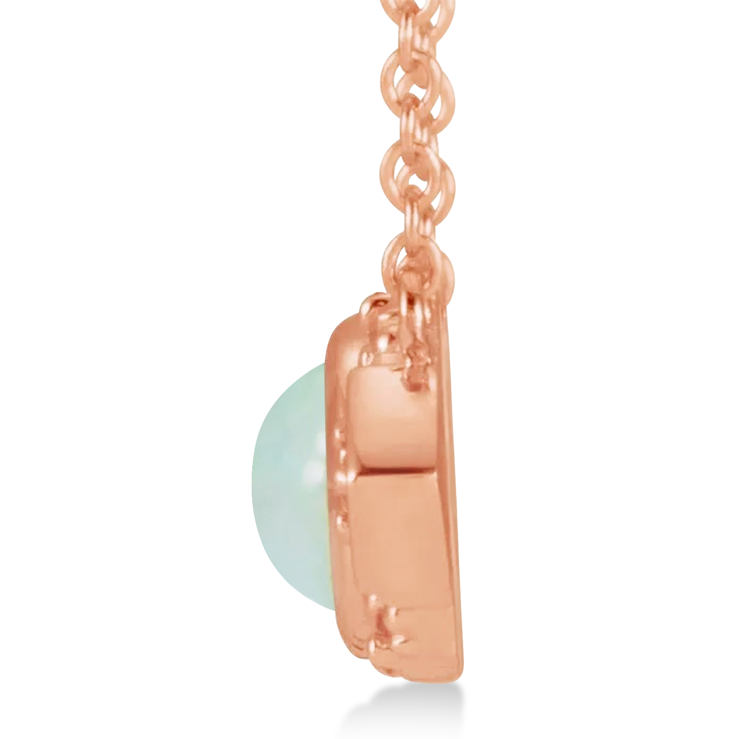 Opal & Pink Sapphire Vintage Pendant Necklace 14k Rose Gold (0.54ct)