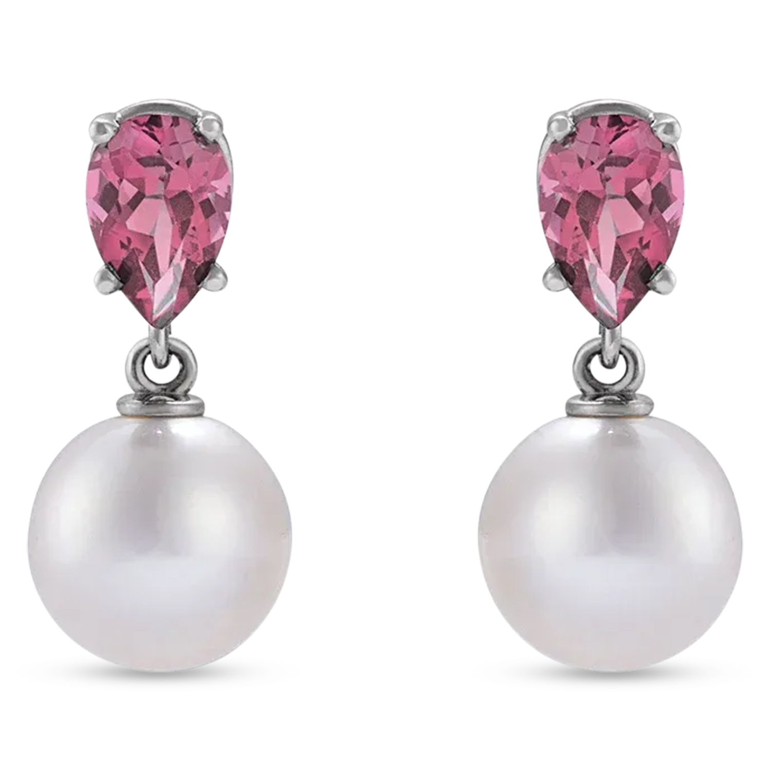 イヤリング TATIANA Pearl dot blossom earrings EC1901 Natural Pink Tourmaline & White Akoya Pearl Drop Earrings
