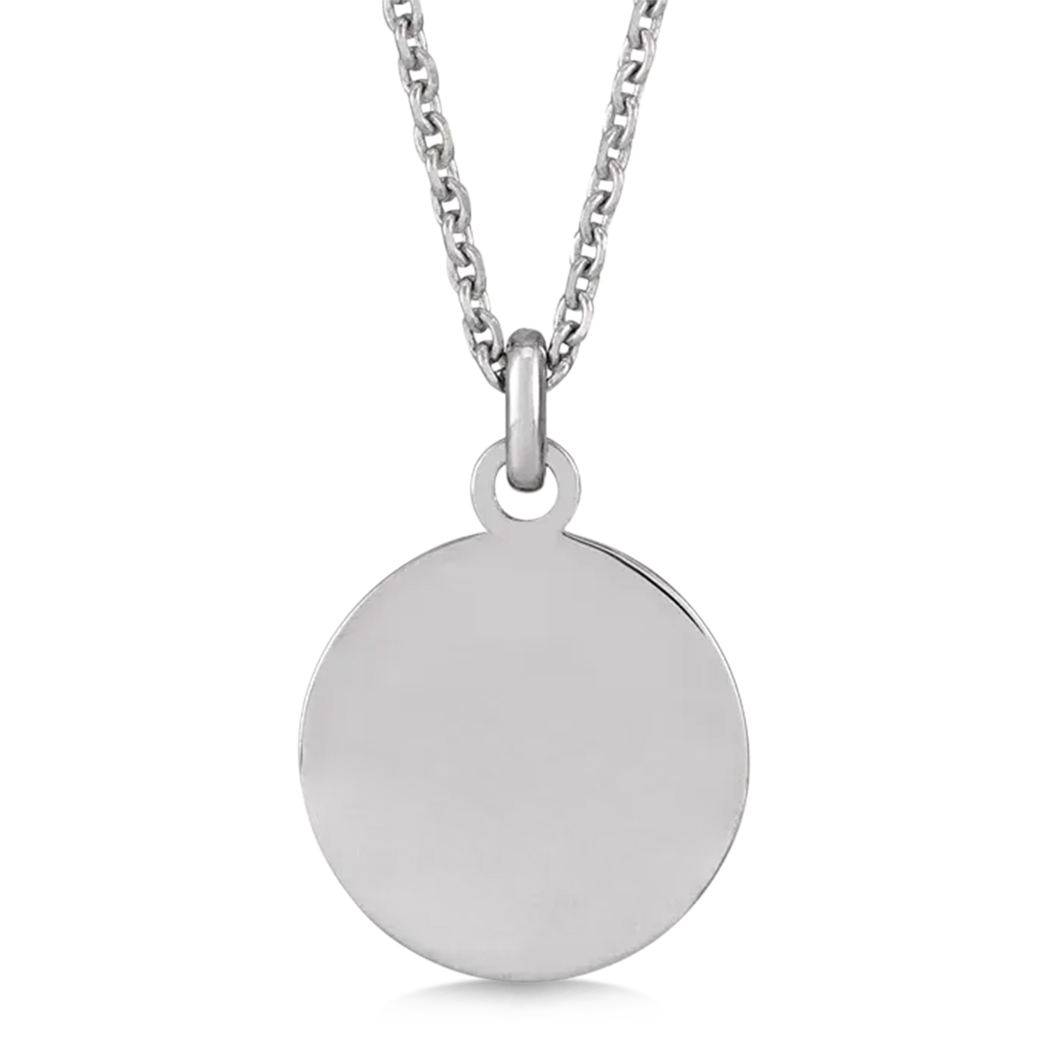 Compass Pendant Necklace 14K White Gold