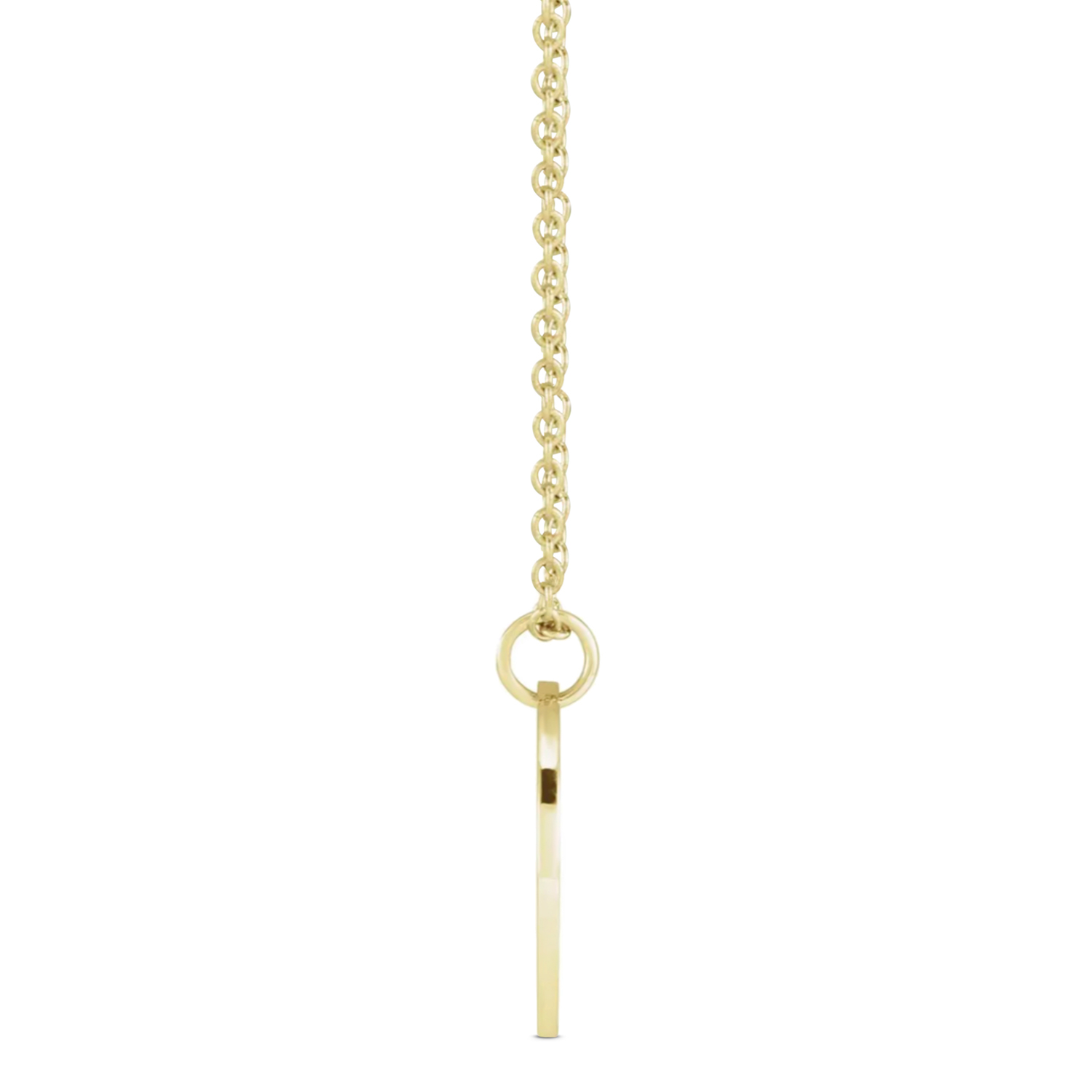 January Birth Flower Snow Drop Disc Pendant Necklace 14K Yellow Gold