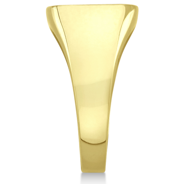 Men's Square Engraved Monogram Signet Ring 14k Yellow Gold