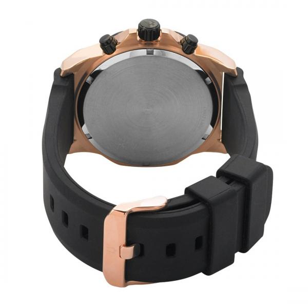 Bulova Men's Black and Rose Gold-Tone Chronograph Rubber Strap Watch