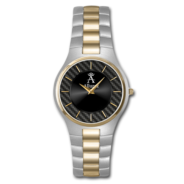Allurez Men's Two-Tone Stainless Steel & Carbon Fiber Wrist Watch