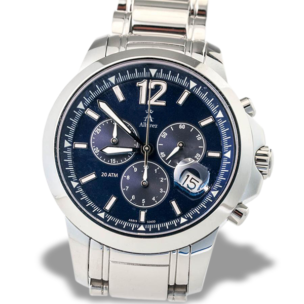 Allurez Men's Stainless Steel Classic Chronograph Wrist Watch Swiss