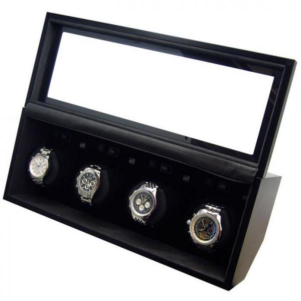 Quad Automatic Watch Winder in Matte Black Finish