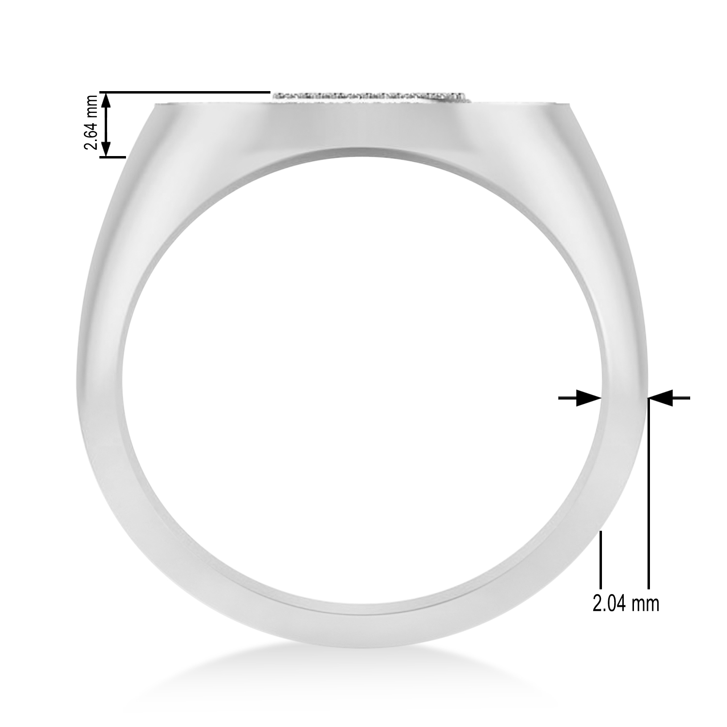 Diamond Cryptocurrency Bitcoin Men's Ring 14k White Gold (0.34ct)