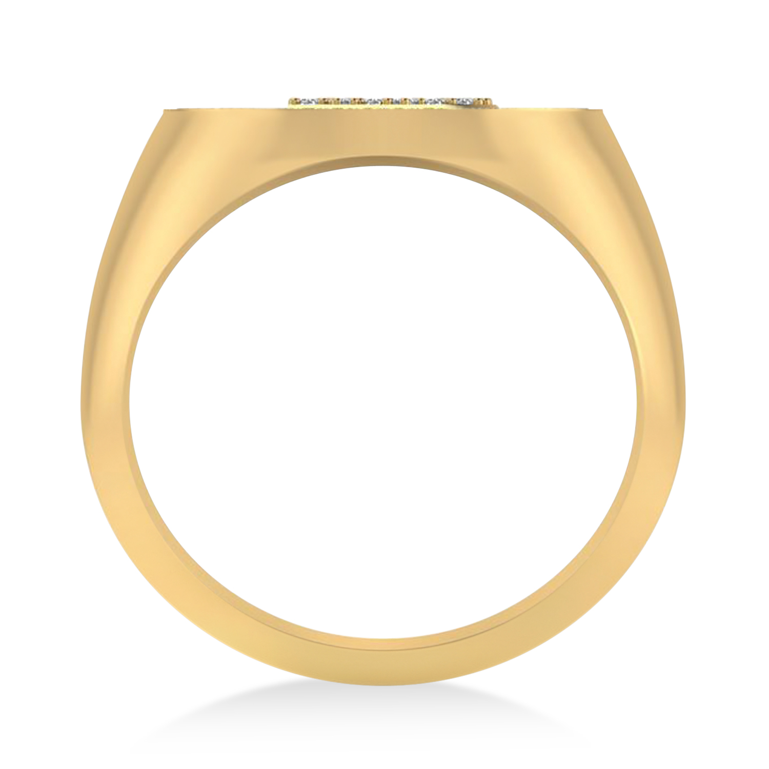 Diamond Cryptocurrency Bitcoin Men's Ring 14k Yellow Gold (0.34ct)