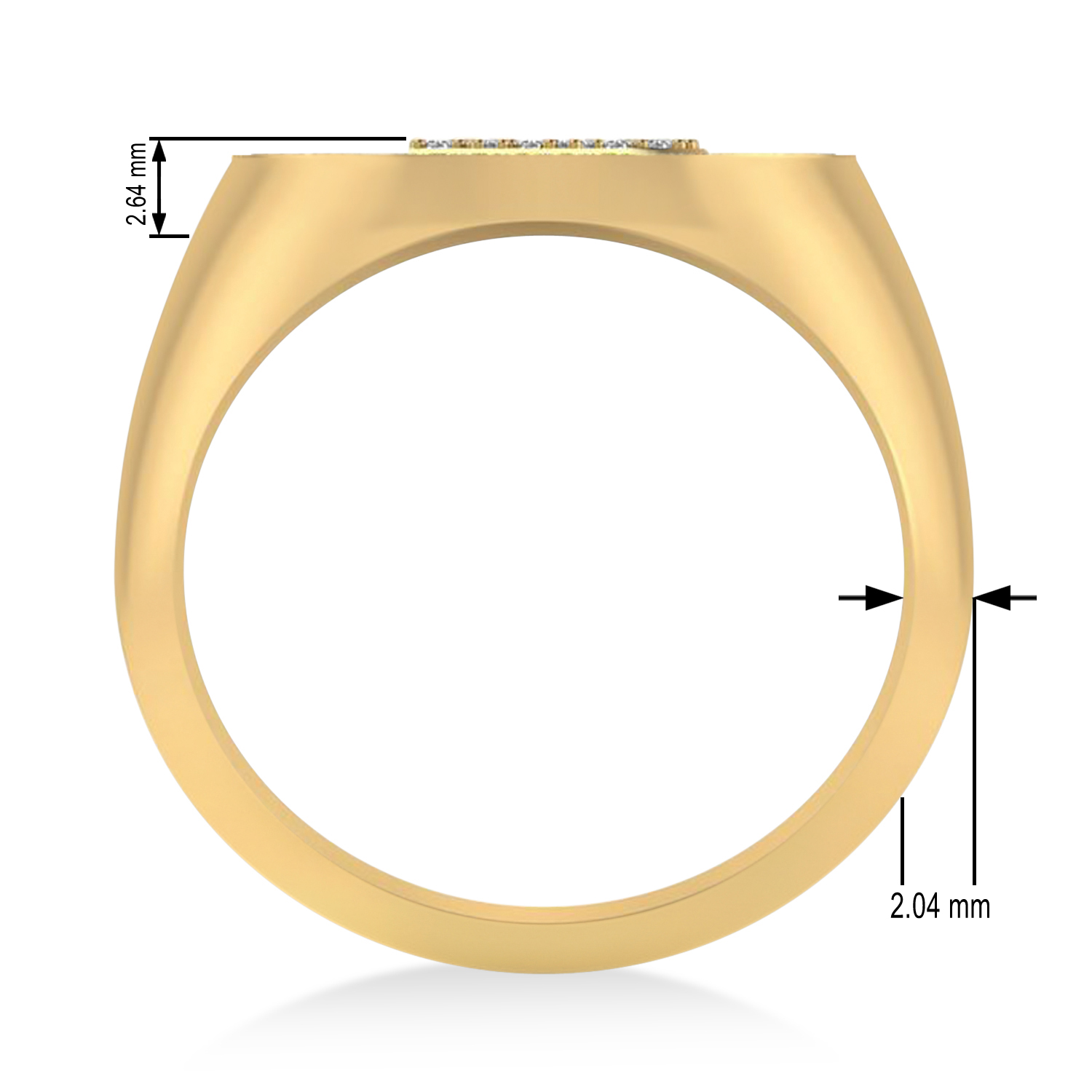 Diamond Cryptocurrency Bitcoin Men's Ring 14k Yellow Gold (0.34ct)