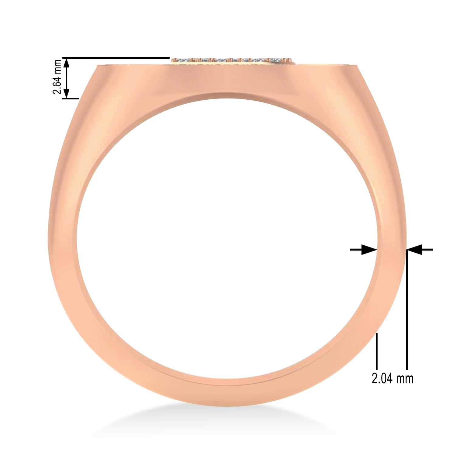 Diamond Cryptocurrency Bitcoin Men's Ring 18k Rose Gold (0.34ct)