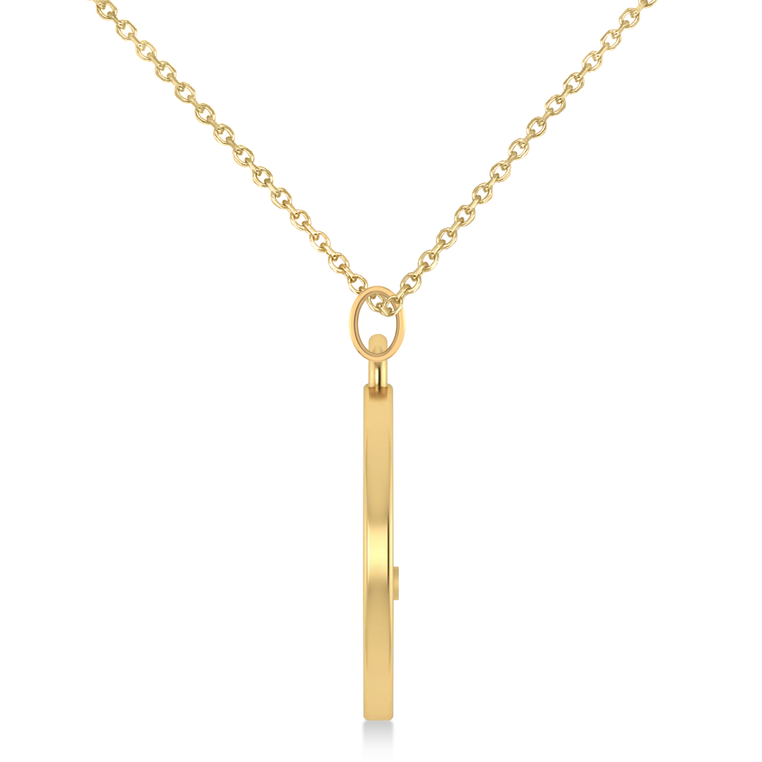 Cryptocurrency Dogecoin Pendant Necklace With Bail 14k Yellow Gold
