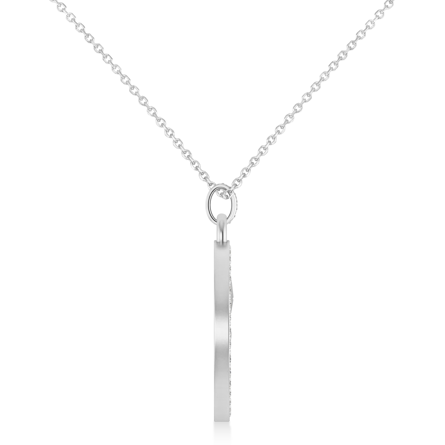 Diamond Cryptocurrency Ethereum Pendant Necklace With Bail 14k White Gold (0.44ct)