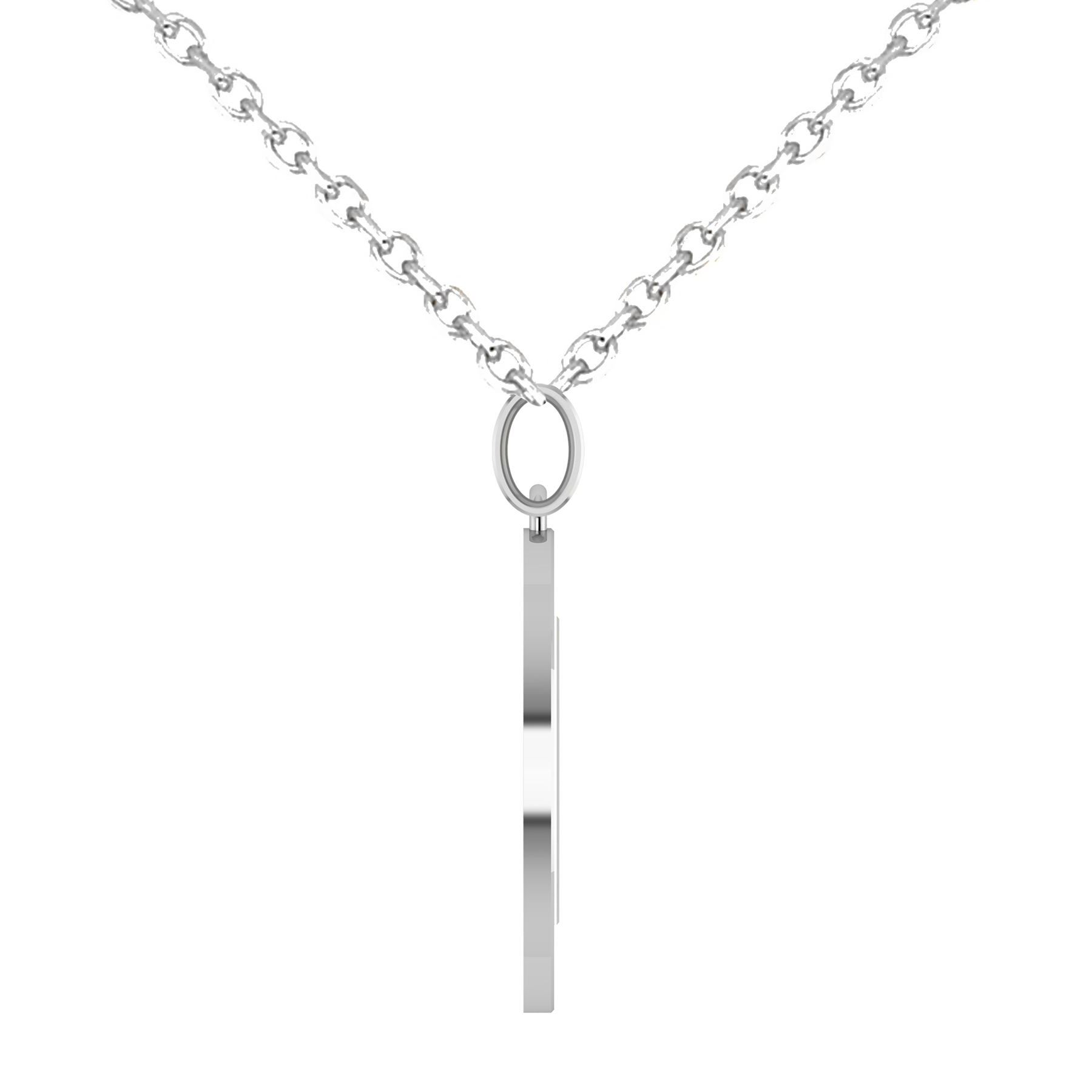 Large Cryptocurrency Bitcoin Pendant Necklace 14k White Gold