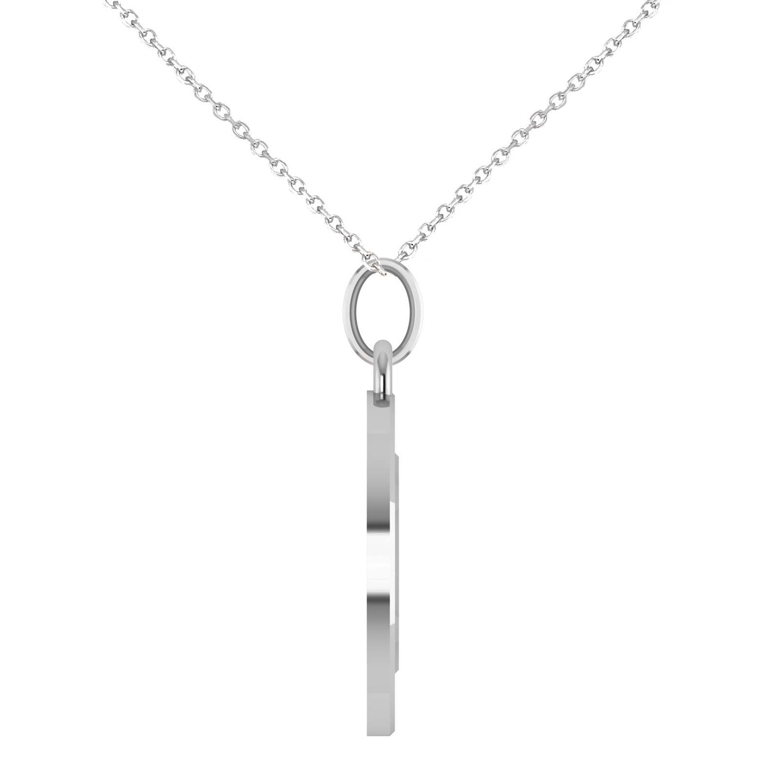 Medium Cryptocurrency Bitcoin Pendant Necklace 14k White Gold