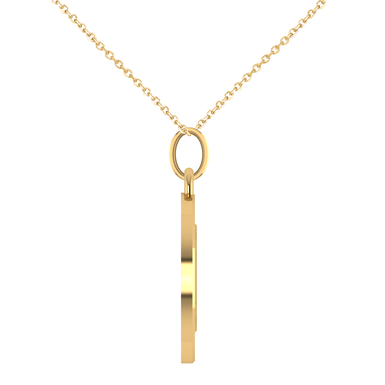 Medium Cryptocurrency Bitcoin Pendant Necklace 14k Yellow Gold