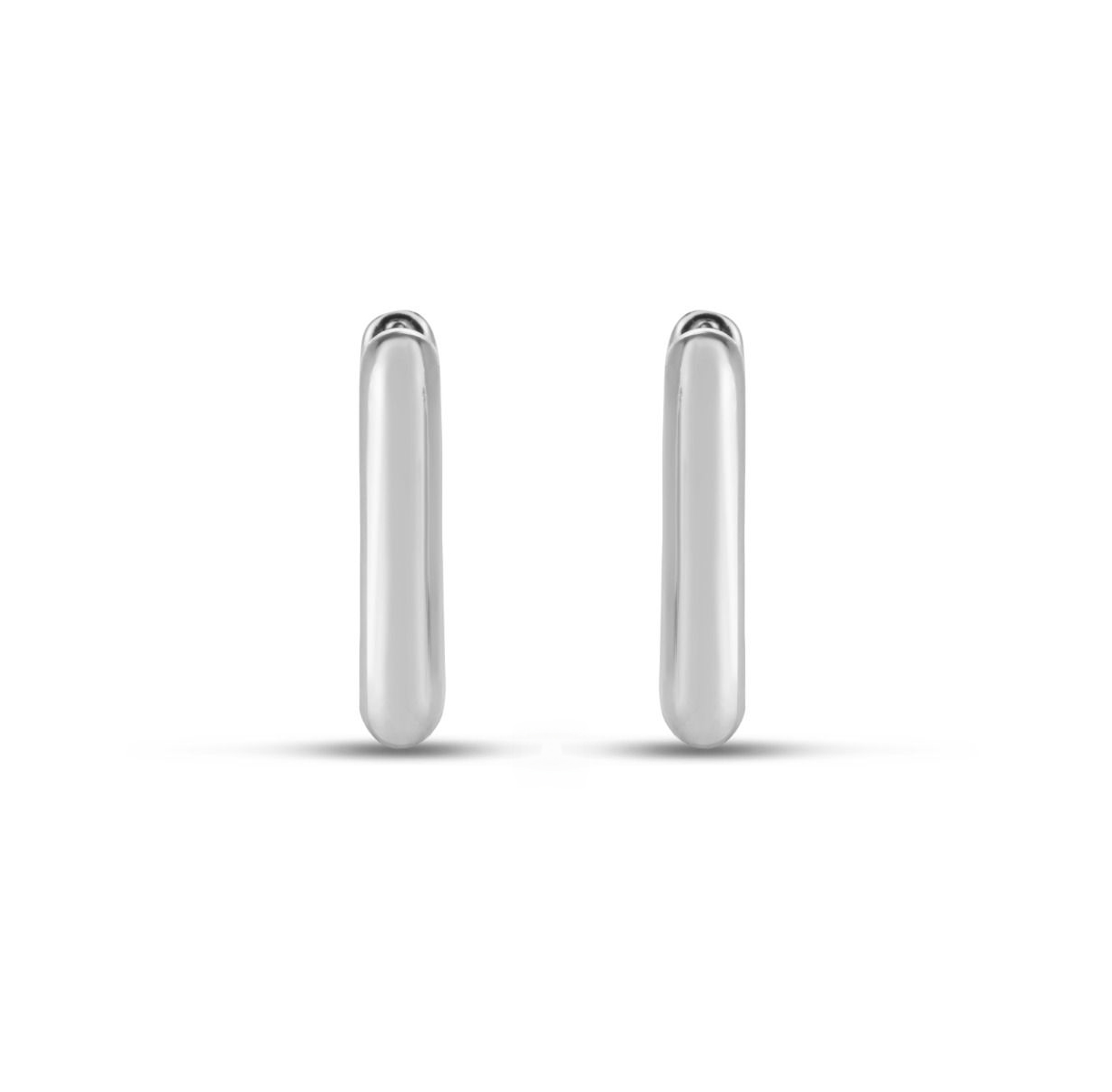 Rectangular Snap Hoop Earrings Sterling Silver