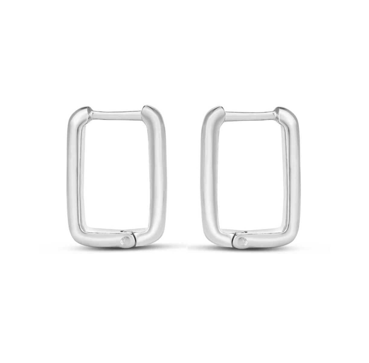 Rectangular Snap Hoop Earrings Sterling Silver