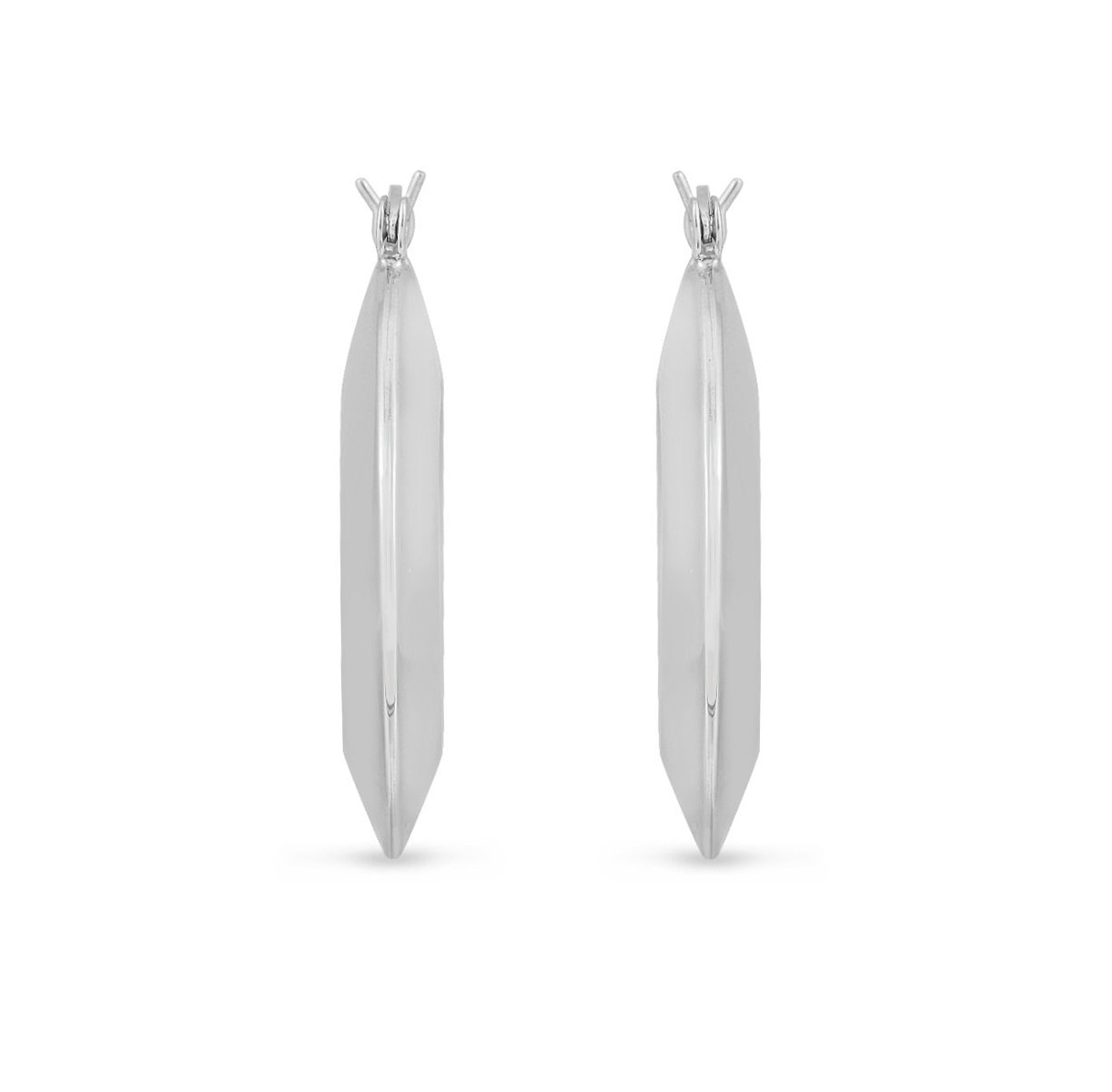 Large Puffed Round Hoop Earrings Sterling Silver