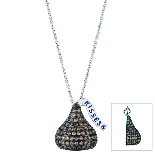 Hershey's Kiss Brown Diamond Flat Pendant 14k White Gold (1.15ct)