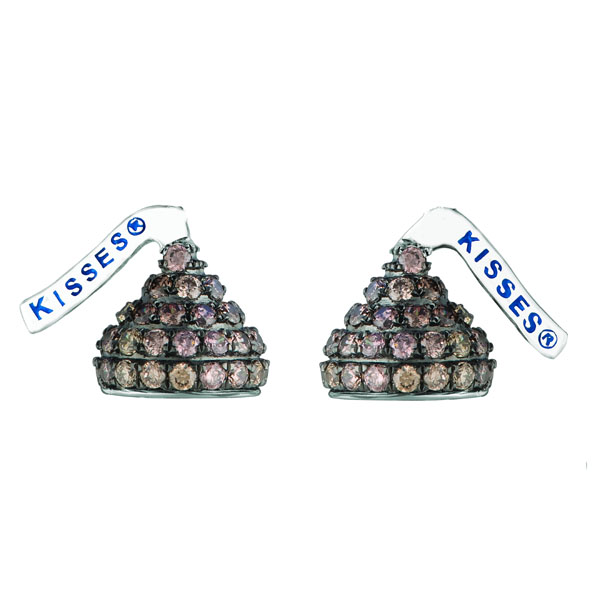 Hershey's Kiss Brown Diamond Stud Earrings 14k White Gold (0.80ct)