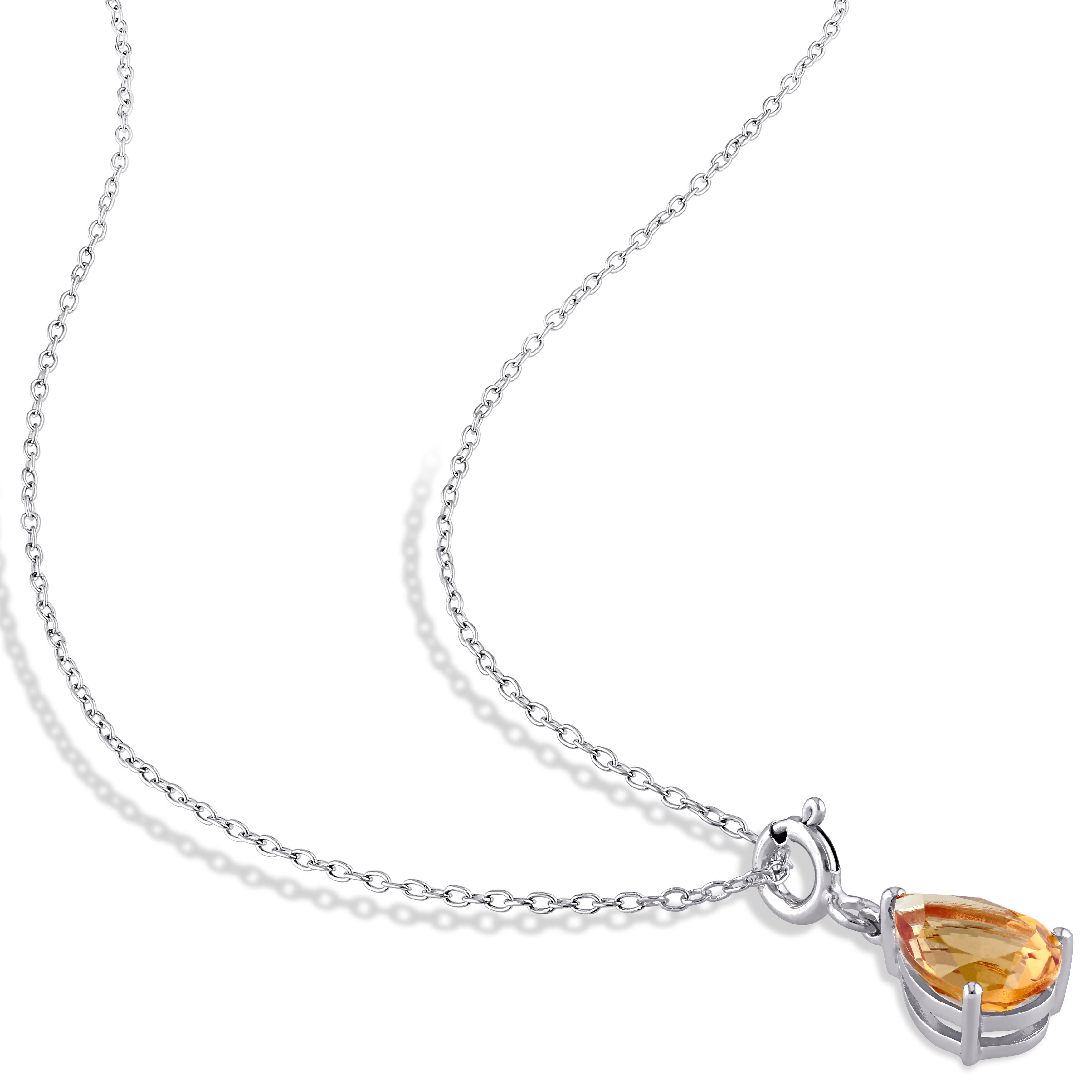 Pear Citrine Enhancer Pendant Sterling Silver (1.75ct)