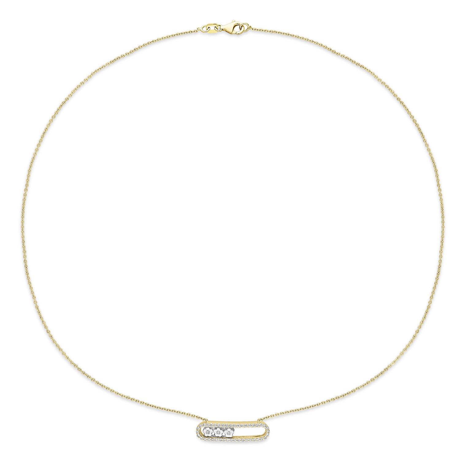 Round Diamond Pendant Necklace 14k Yellow Gold (0.25 ct)