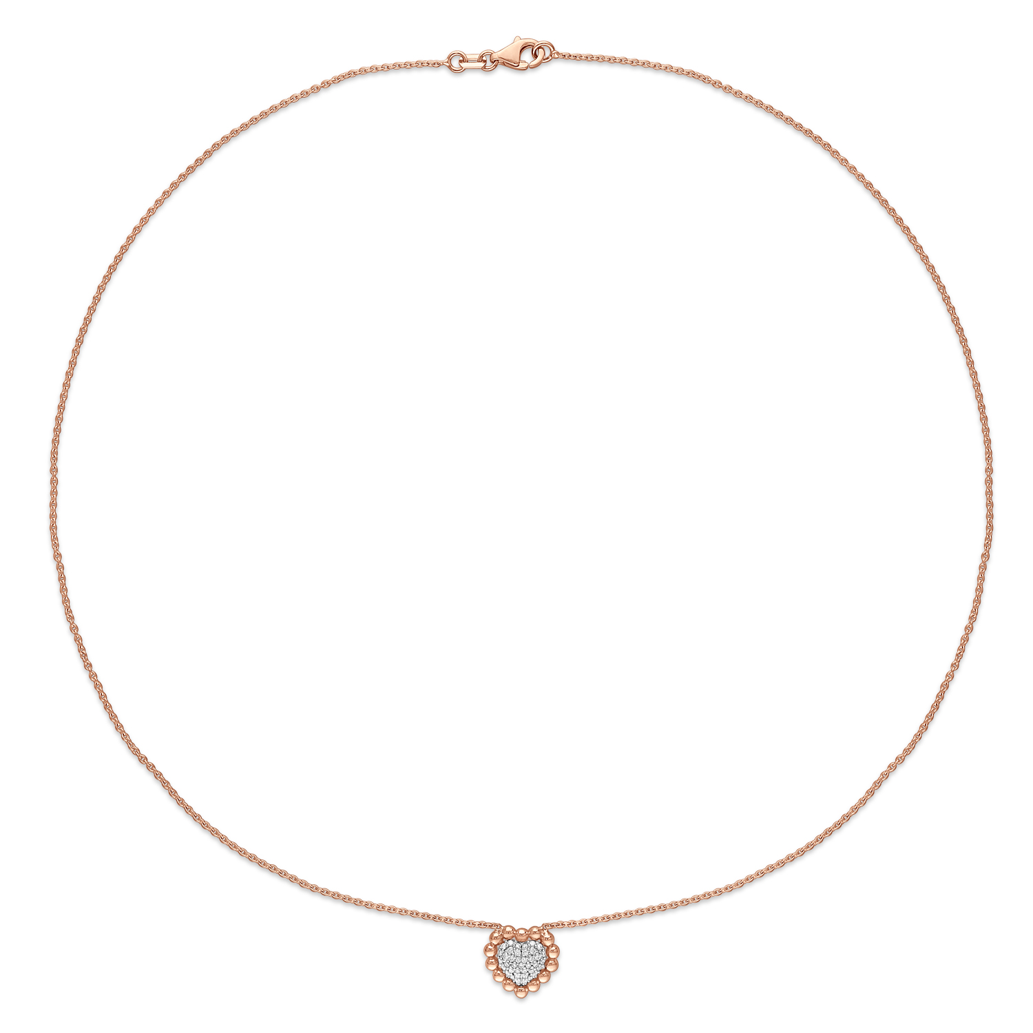 Round Diamond Pendant Necklace 18k Rose Gold (0.14 ct)