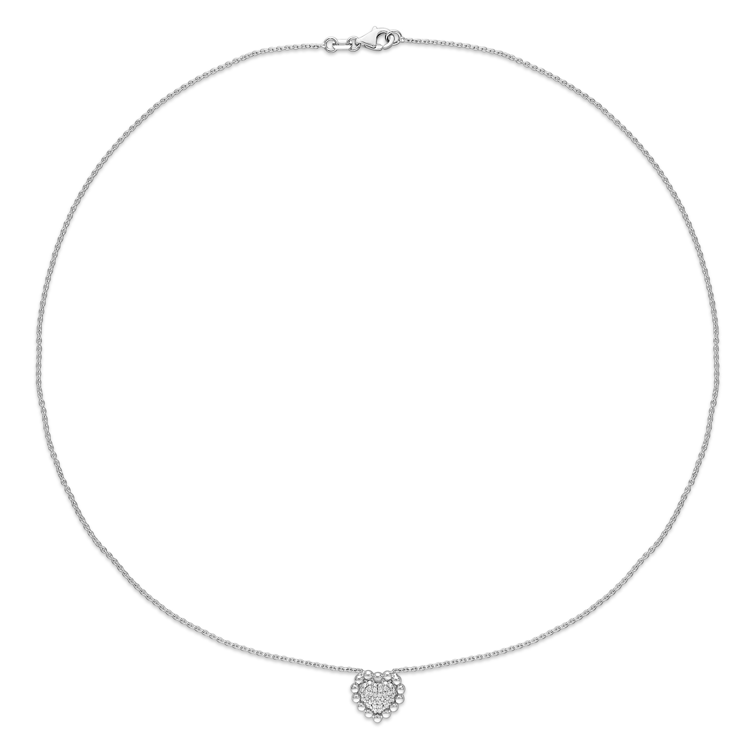 Round Diamond Pendant Necklace 18k White Gold (0.14 ct)