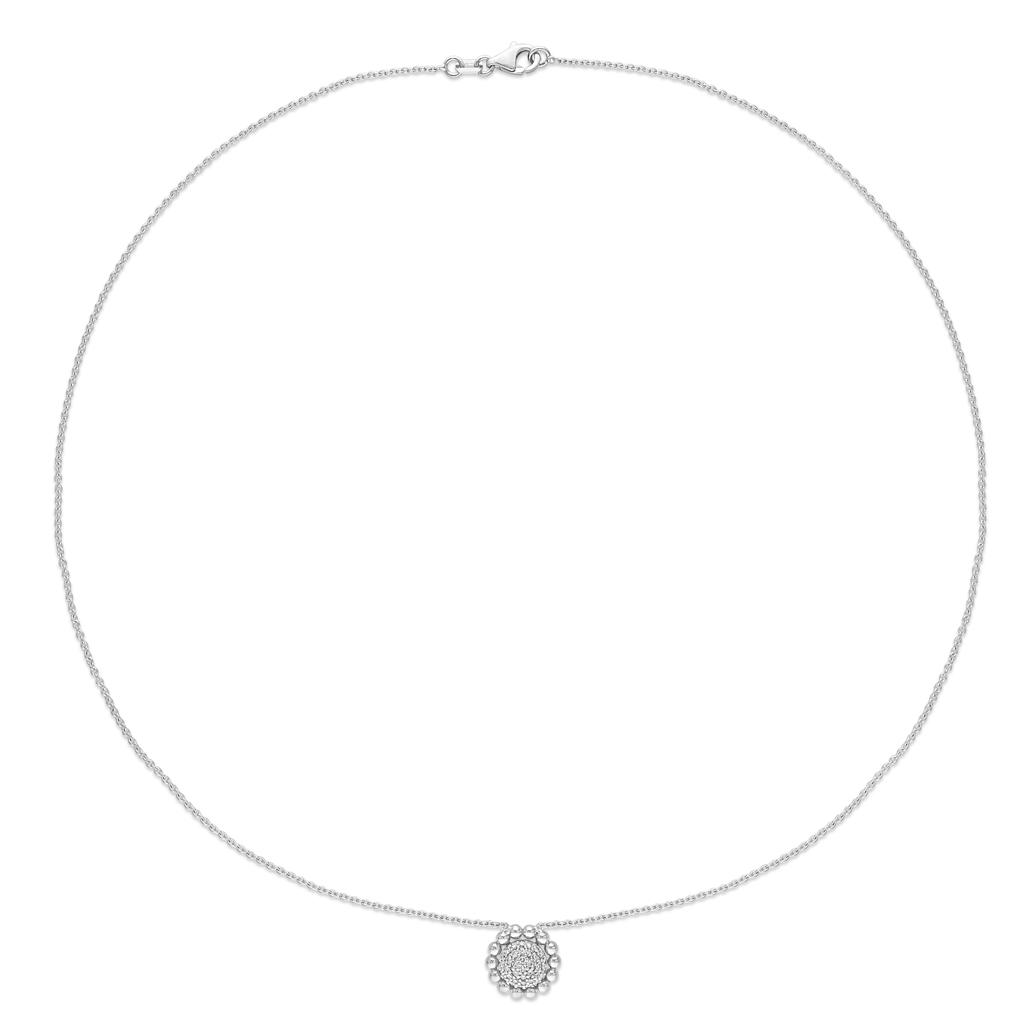 Round Diamond Loop Pendant Necklace 18k White Gold (0.20 ct)