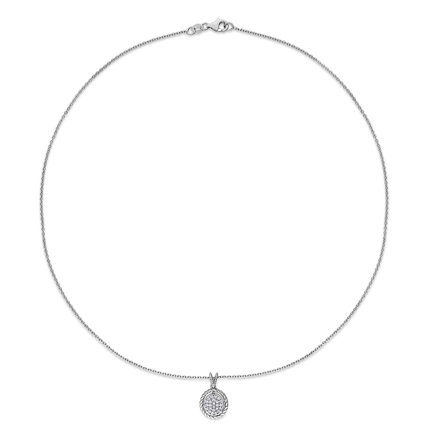 Round Diamond Pendant 18k White Gold (0.16ct)