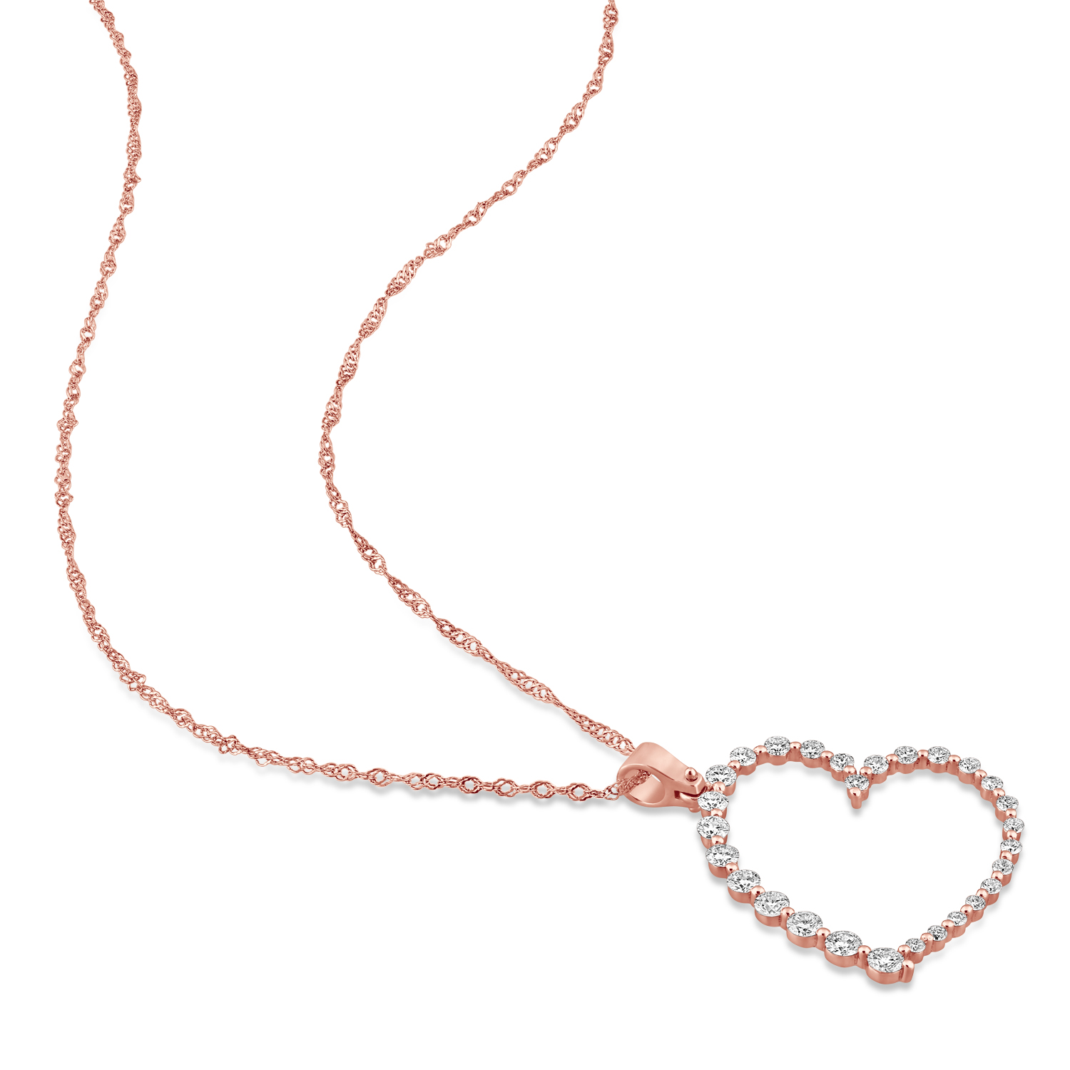 Round Diamond Fashion Pendant 18k Rose Gold (0.60 ct)