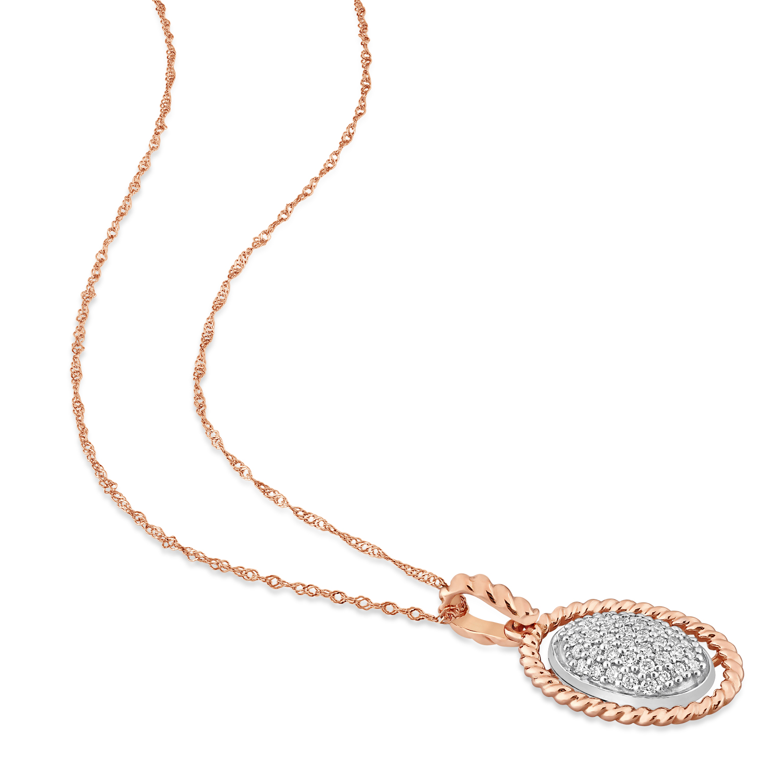 Round Diamond Fashion Pendant 18k Rose Gold (0.25 ct)