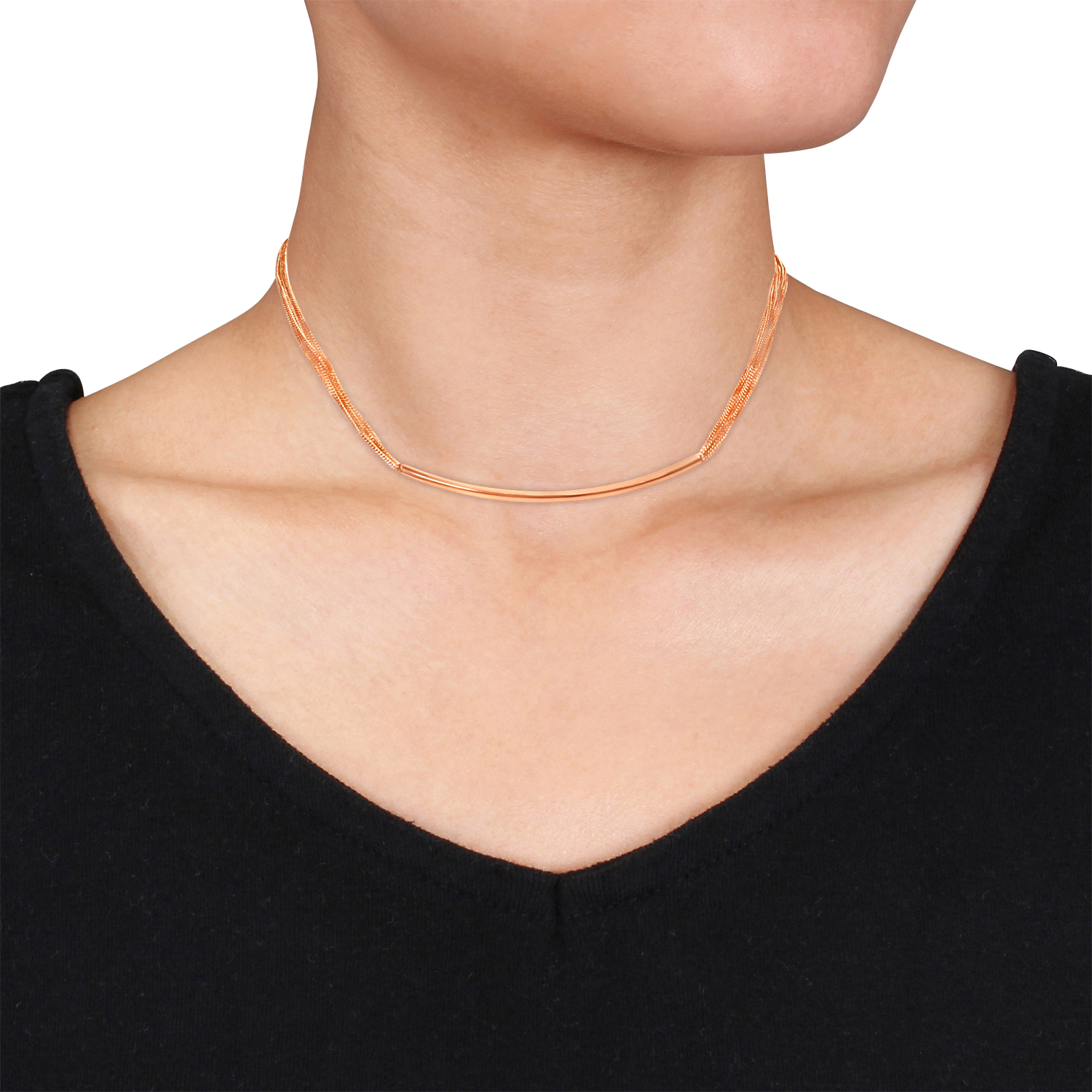Multi Strand Necklace 18k Rose Gold