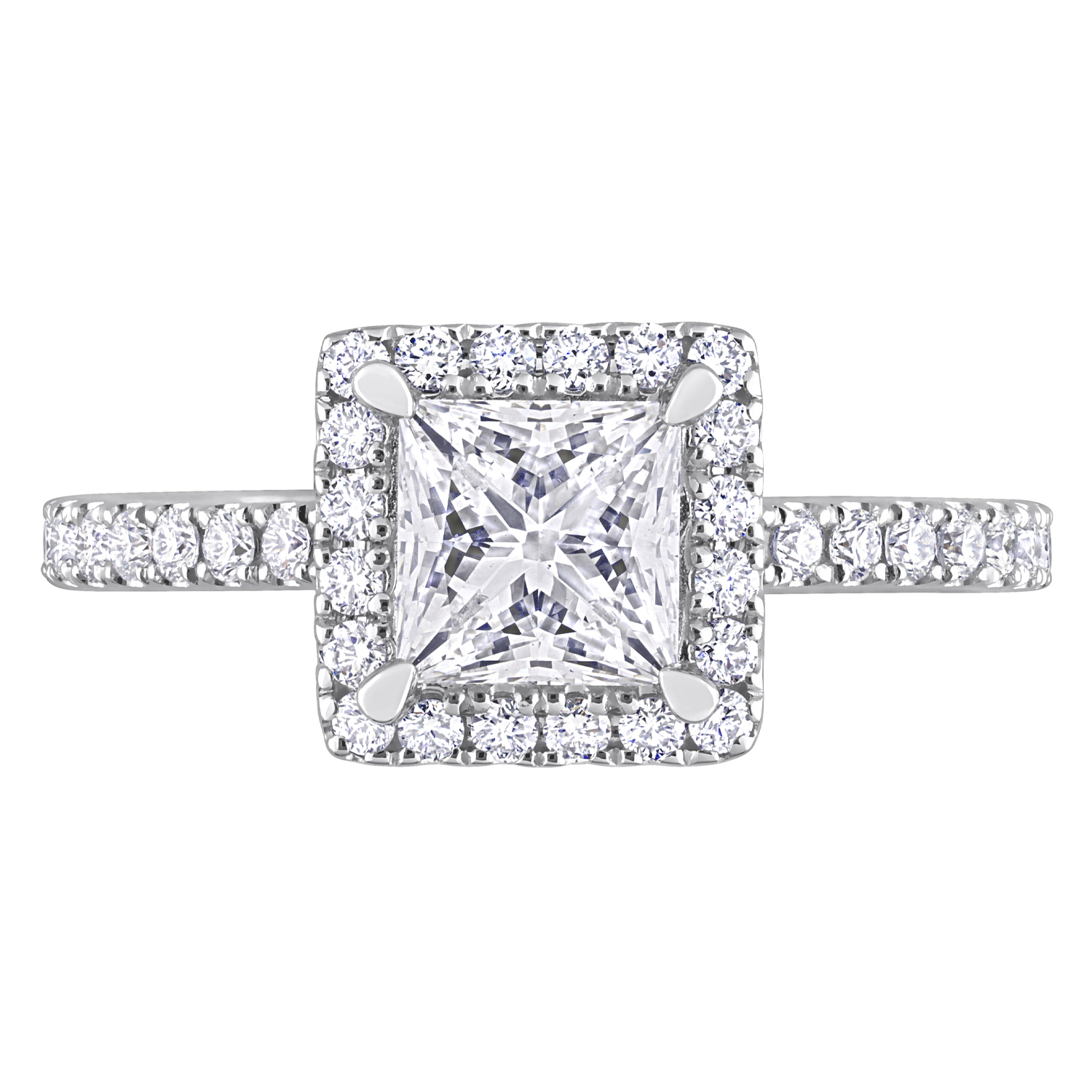Princess Cut Lab Grown Diamond Engagement Ring 14K White Gold (1.50ct)