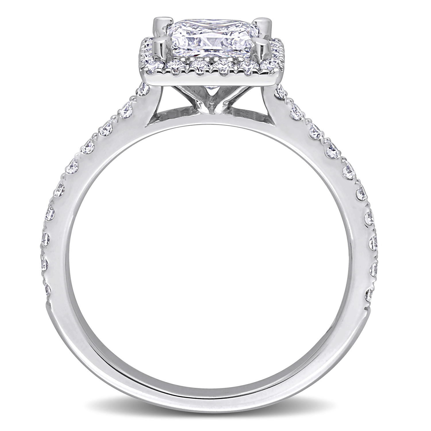 Princess Cut Lab Grown Diamond Engagement Ring 14K White Gold (1.50ct)