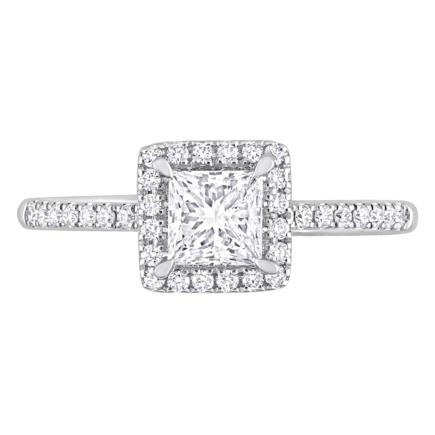Princess Cut Lab Grown Diamond Engagement Ring 14K White Gold (1.00ct)