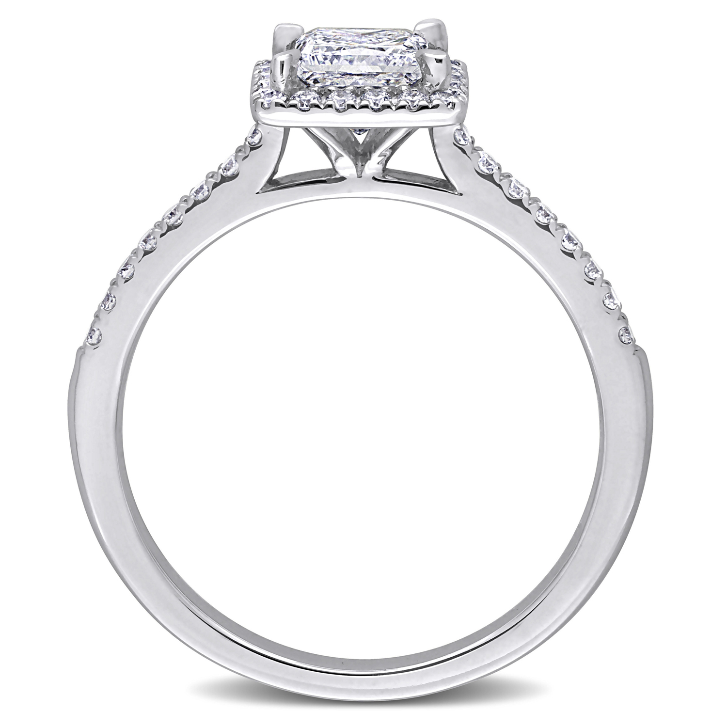 Princess Cut Lab Grown Diamond Engagement Ring 14K White Gold (1.00ct)