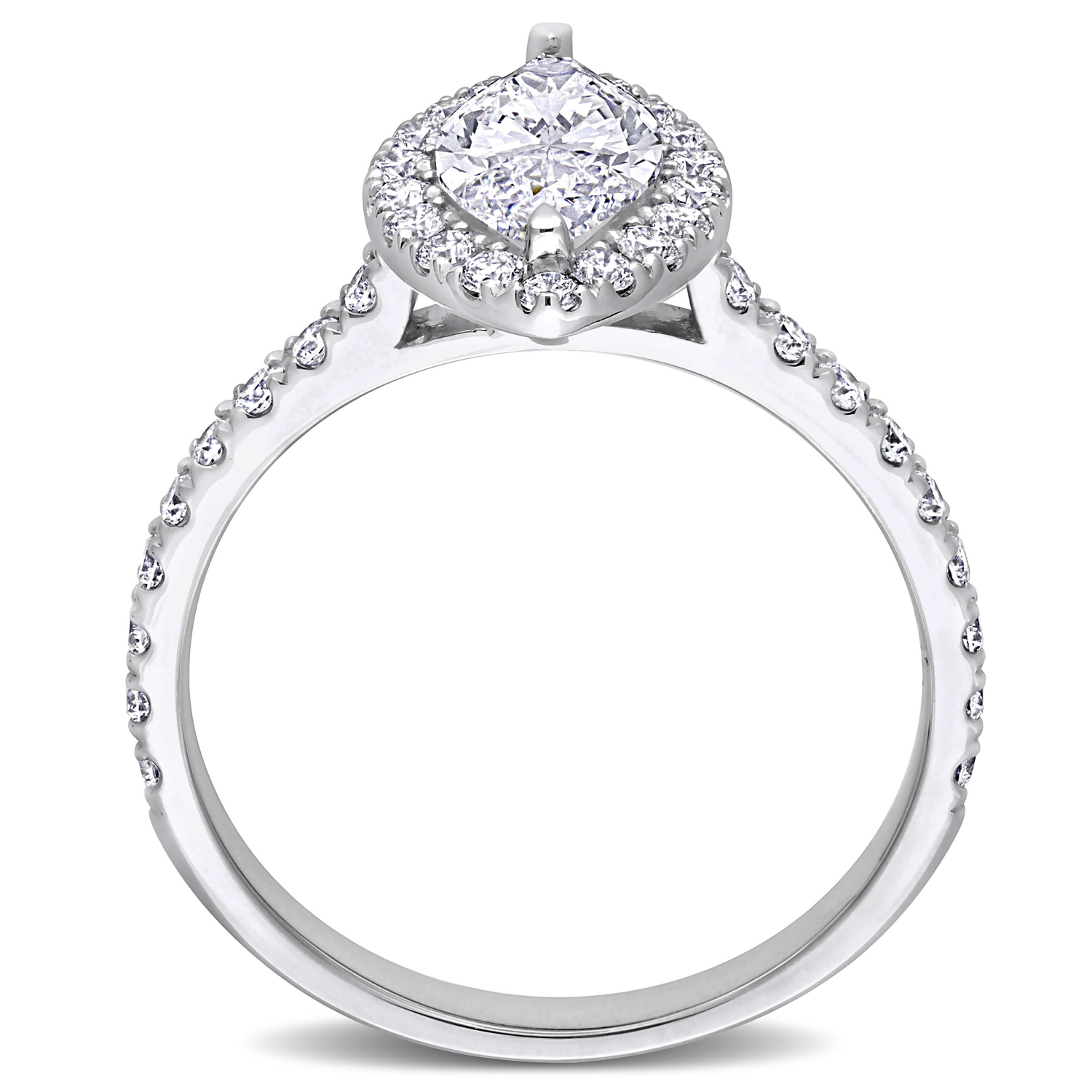 Marquise Cut Lab Grown Diamond Engagement Ring 14K White Gold (0.98ct)